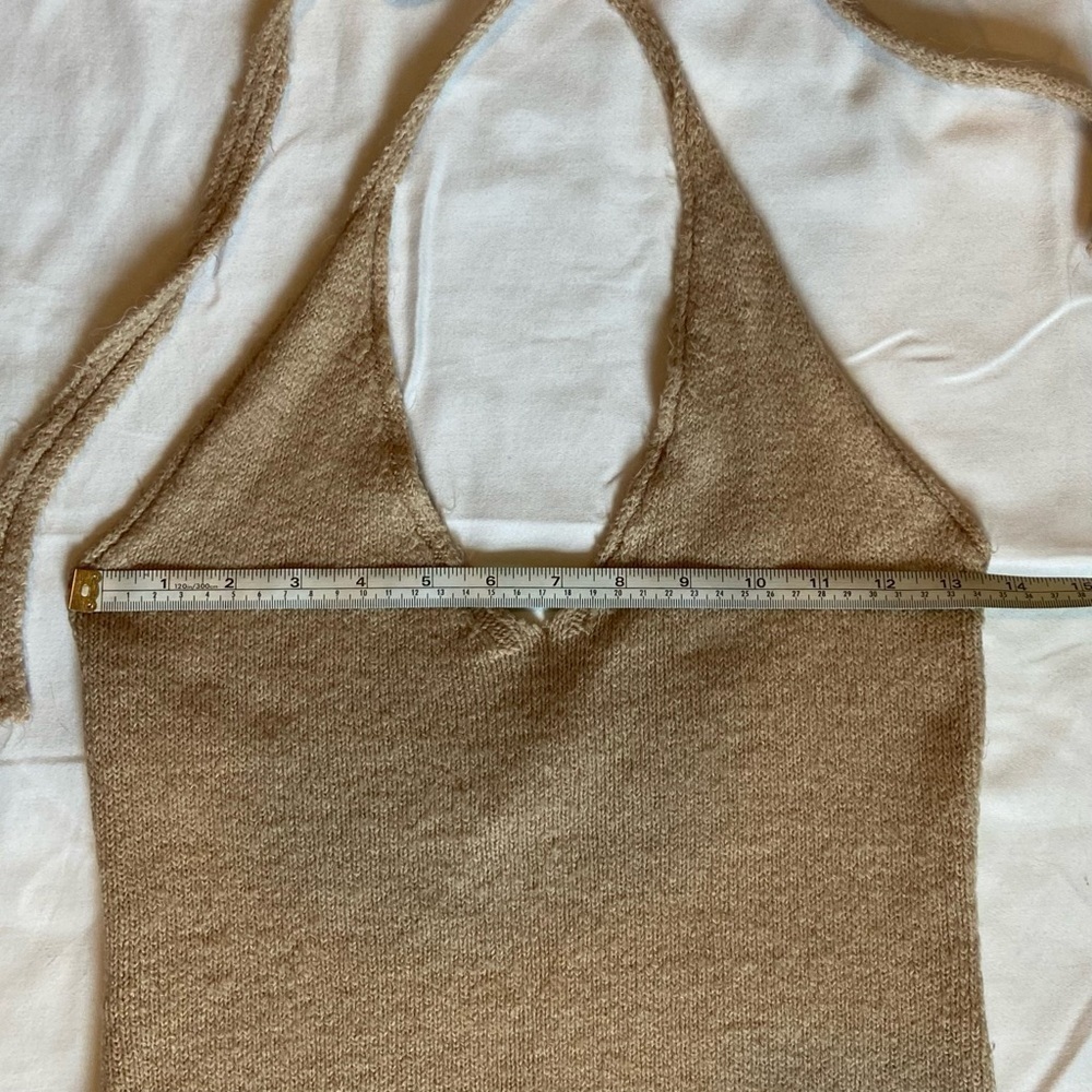 PRINCESS POLLY Women's Mini Dress Tan Sz S/M Racy Sexy Night Out Streetwear - Picture 3 of 7